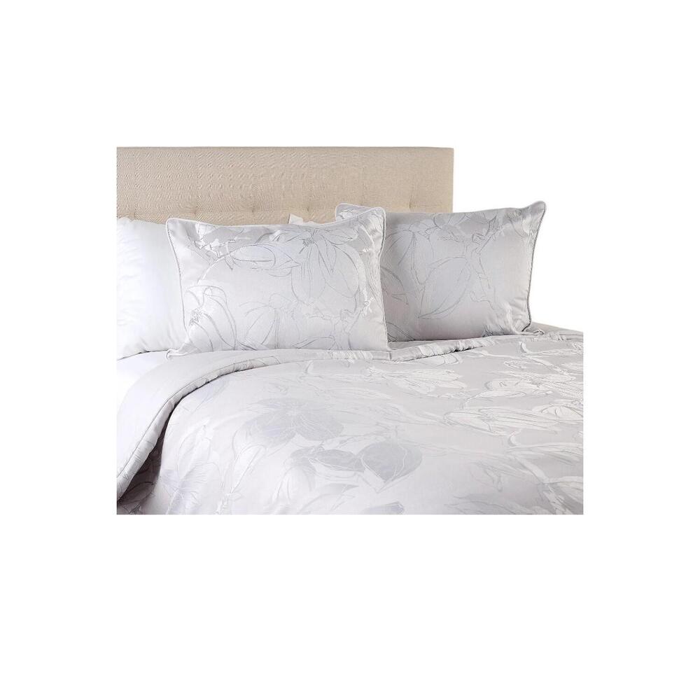Northern Nights Layered Floral Jacquard Comforter & Sham Set Gray